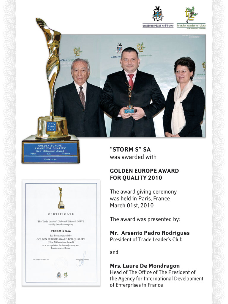 Golden Europe Award for Quality 2010